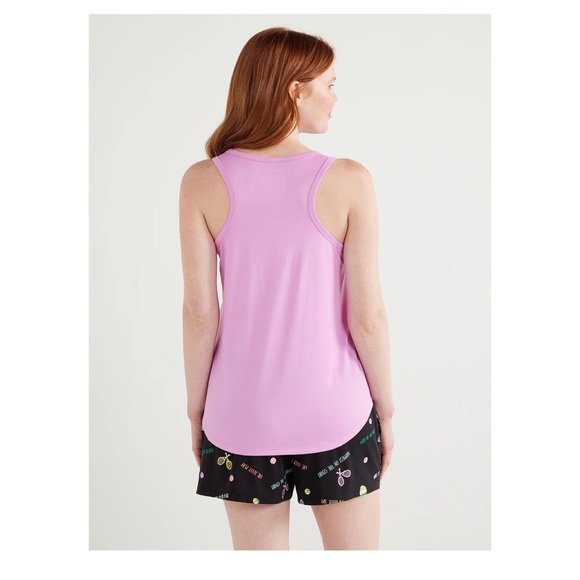 Women's Print Tank Top and Shorts Pajama Set, 2-Piece, color: vibrant orchid - Picture 4 of 6